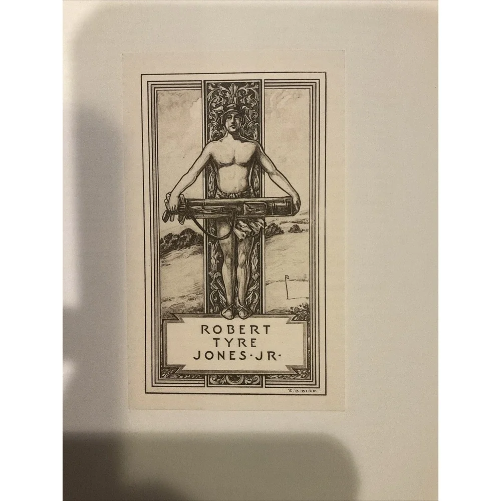 Robert Tyre Jones Jr Bobby Jones Bookplate Photogravure E B Bird 1954 Ex‎ Libris